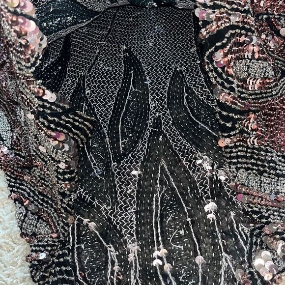 GORGEOUS 80's PINK Oleg Cassini Beaded and Sequin Top. Small 100% Silk Beautiful - Picture 13 of 16